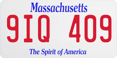 MA license plate 9IQ409