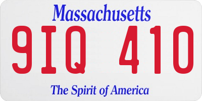 MA license plate 9IQ410