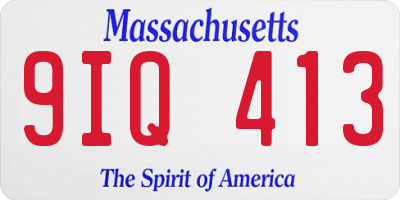 MA license plate 9IQ413