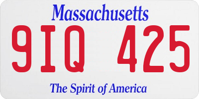 MA license plate 9IQ425