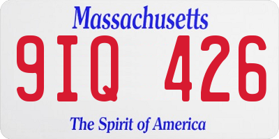 MA license plate 9IQ426