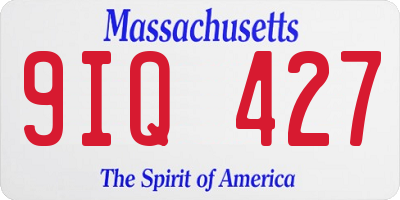 MA license plate 9IQ427