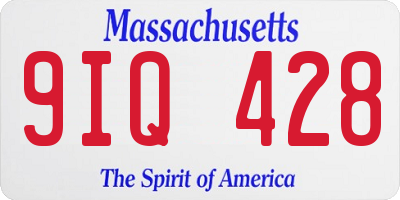 MA license plate 9IQ428