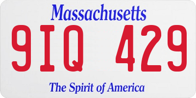 MA license plate 9IQ429