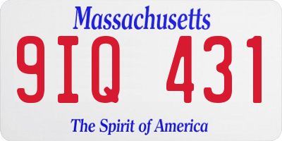 MA license plate 9IQ431
