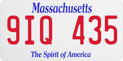 MA license plate 9IQ435