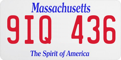 MA license plate 9IQ436