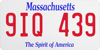 MA license plate 9IQ439