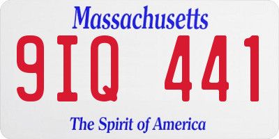 MA license plate 9IQ441