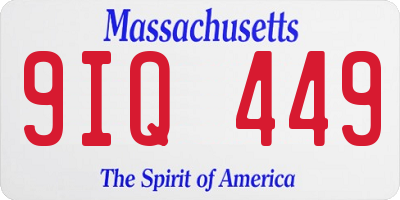 MA license plate 9IQ449