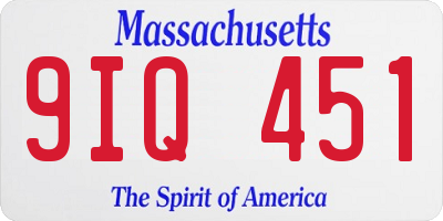 MA license plate 9IQ451