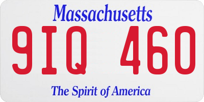 MA license plate 9IQ460