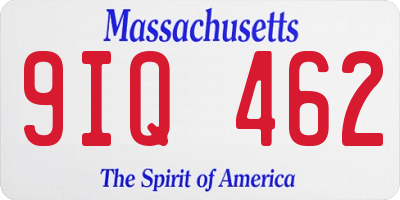 MA license plate 9IQ462
