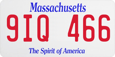 MA license plate 9IQ466
