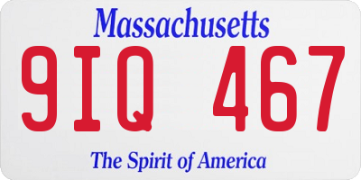 MA license plate 9IQ467