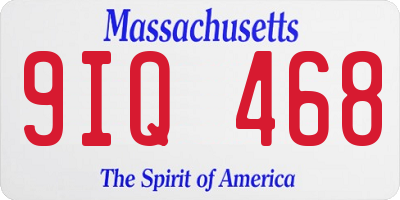 MA license plate 9IQ468