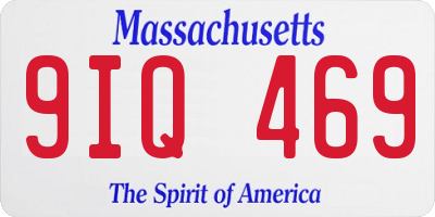 MA license plate 9IQ469