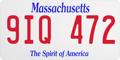 MA license plate 9IQ472