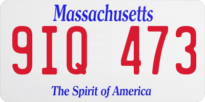 MA license plate 9IQ473