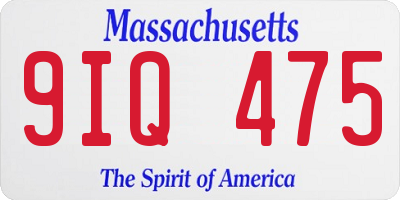 MA license plate 9IQ475