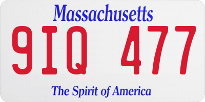 MA license plate 9IQ477