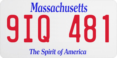 MA license plate 9IQ481
