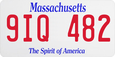 MA license plate 9IQ482
