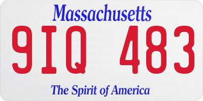 MA license plate 9IQ483