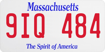 MA license plate 9IQ484