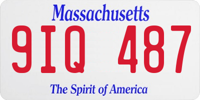 MA license plate 9IQ487