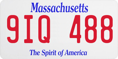 MA license plate 9IQ488