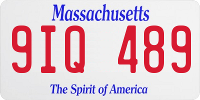 MA license plate 9IQ489