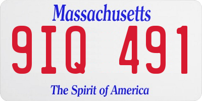 MA license plate 9IQ491
