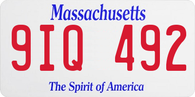 MA license plate 9IQ492