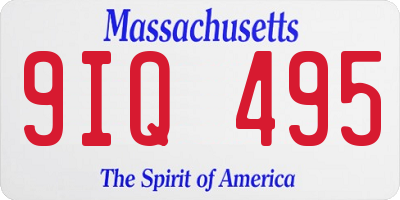 MA license plate 9IQ495