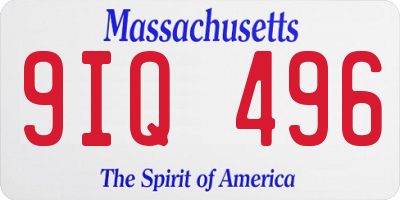 MA license plate 9IQ496
