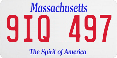 MA license plate 9IQ497