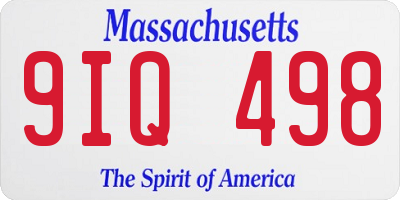 MA license plate 9IQ498