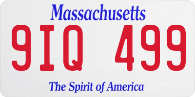 MA license plate 9IQ499