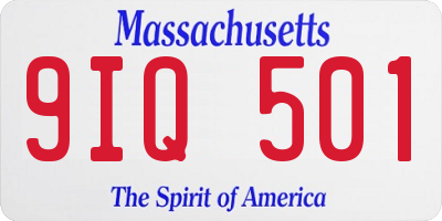 MA license plate 9IQ501