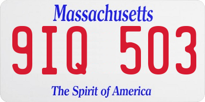 MA license plate 9IQ503