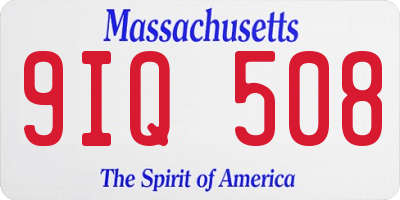 MA license plate 9IQ508