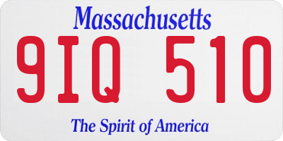 MA license plate 9IQ510