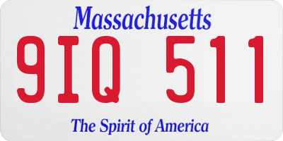 MA license plate 9IQ511