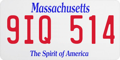 MA license plate 9IQ514