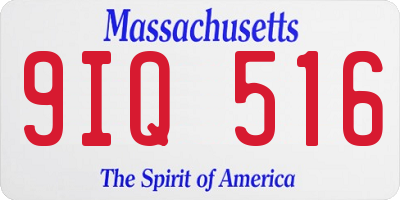 MA license plate 9IQ516