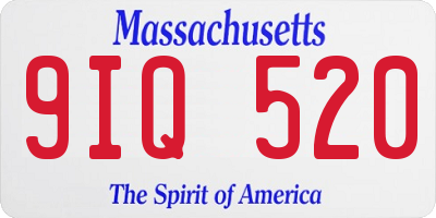 MA license plate 9IQ520