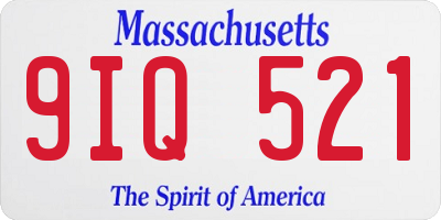 MA license plate 9IQ521