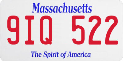 MA license plate 9IQ522