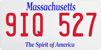MA license plate 9IQ527